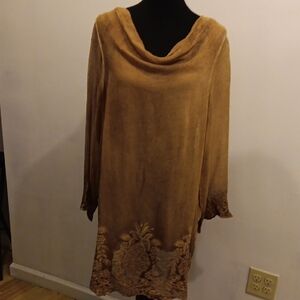 Soft Surroundings Silk Embroidered Dress